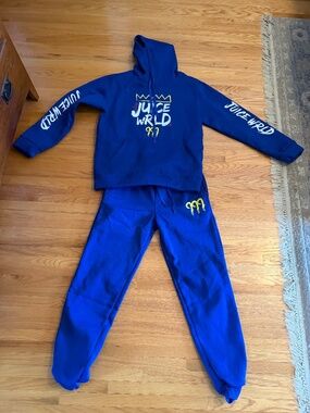 Juice Wrld 999 Blue Hoodie and Jogger Set - youth large